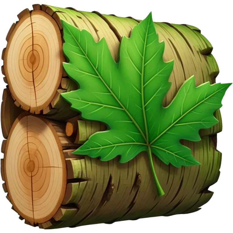 Log with a leaf on it  emoji