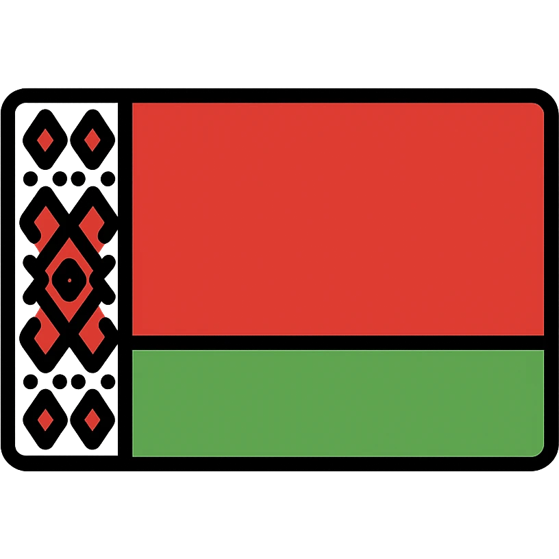 Belarus flag, flat color outline style emoji