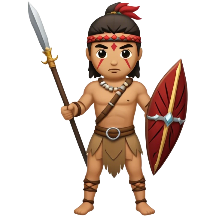 tribesman with spear and sword emoji
