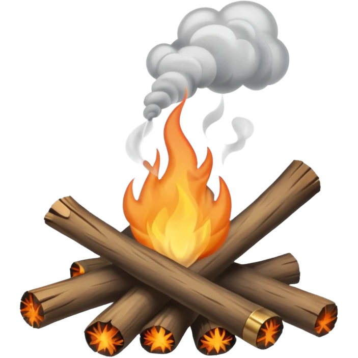 Campfire smoking many smoke emoji