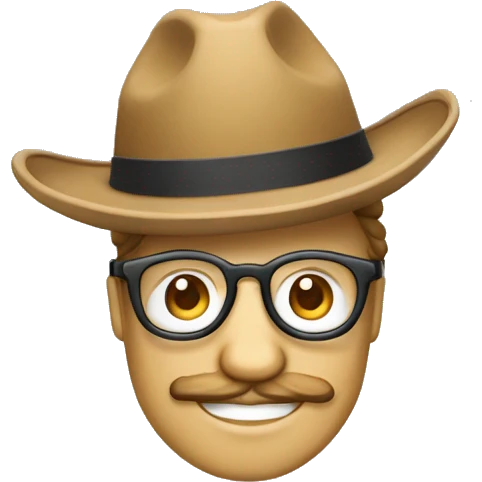 Un gars content avec un chapeau rigolo et des lunette qui tend le pouce vers le haut emoji