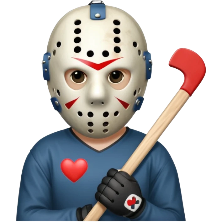 Jason Voorhees, looking cute, looks like he is in love, holding hands emoji