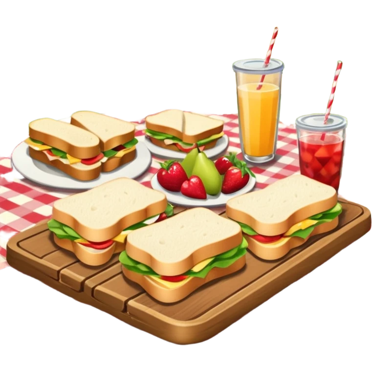 picnic table with food items on it emoji
