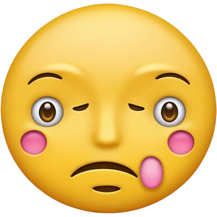 two emojis not happy stuck together no pink cheeks only two  emoji