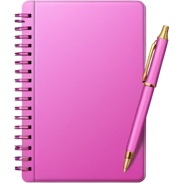 make a notebook with a pen with girly pink tones. emoji