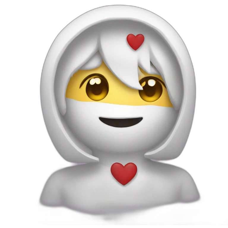 Chat avec un cœur emoji