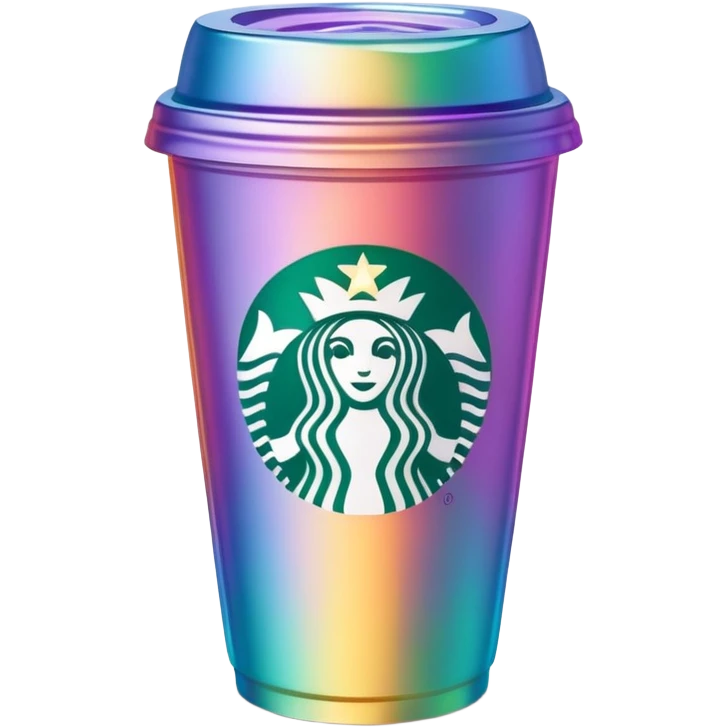 Iridescent Starbucks cup emoji