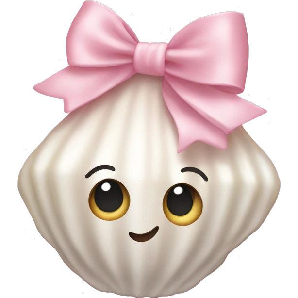 Pearl shell and light pink bow emoji