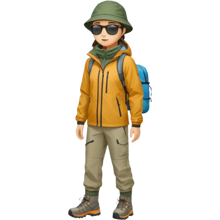 남미 여행에 가는 한국인의 전신을 그려줘! 바로 하이킹 갈 수 있을 정도로 잘 입은!

상체

🧥 방풍·방수 재킷 (고지대·우유니 필수)

👕 얇은 레이어드 2~3벌 (일교차 대비)

하체

👖 편한 바지(청바지 X, 스트레치 추천)

신발

👟 접지력 좋은 운동화 (마추픽추 필수)

🥾 우유니: 방수 신발 or 장화

악세사리

🧣 넥워머·모자 (아침/저녁 체감 -5~10도)

🕶️ 선글라스 (우유니·사막지역 눈부심 강함)
 emoji