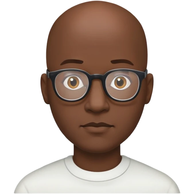 Bald Black male with glasses emoji