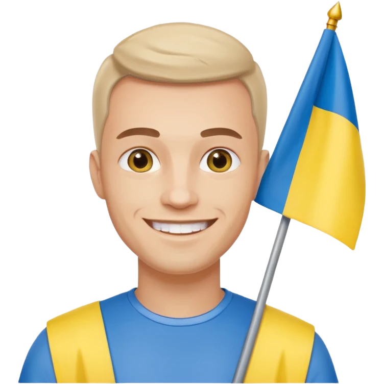 The Ukrainian man with flag emoji