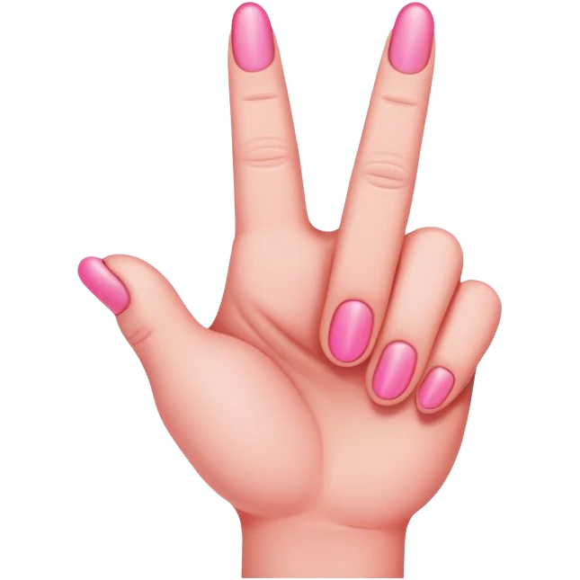 Pink middle finger emoji
