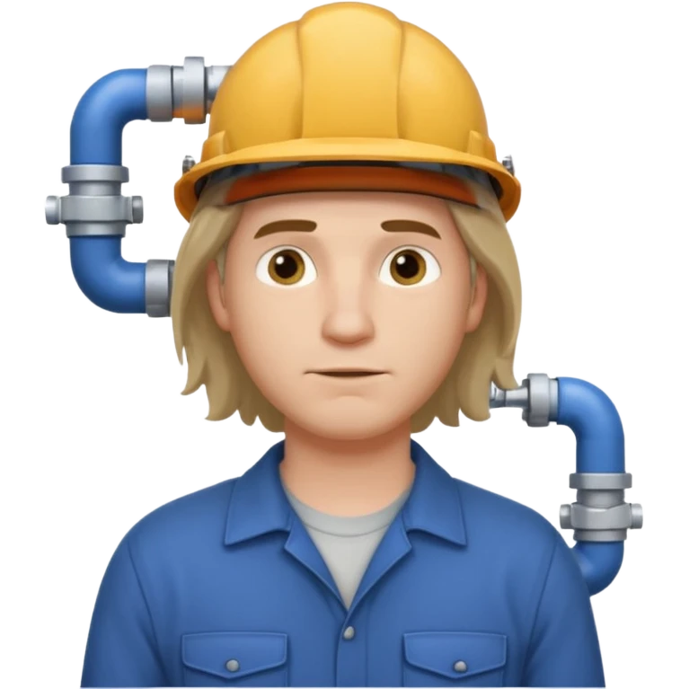 customer. 1 person only white male with shoulder normal person cloths. adult. pipeline technician change the expression and the shape of the face change the color of eyes. dont put background emoji