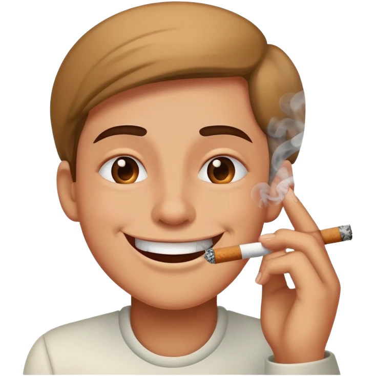 Smokeing happy and dizzy face emoji