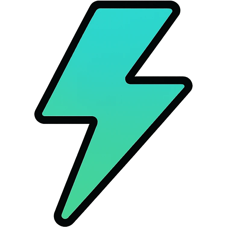 stylized thunder icon with blue-green gradient emoji