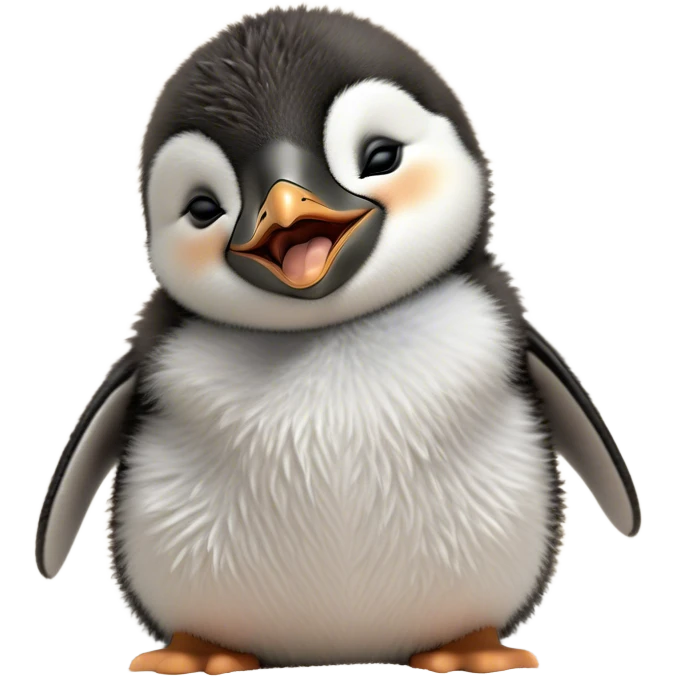 Cinematic Cute Yawning Baby Penguin Portrait Emoji, Head tilted slightly with a dramatic, wide-open yawn, showcasing soft, cuddly feathers and sleepy, half-closed eyes brimming with drowsy contentment, Simplified yet irresistibly adorable features, highly detailed, glowing with a soft, cozy polar glow, high shine, relaxed yet expressive, stylized with a dash of whimsical charm, soft glowing outline, capturing the essence of a drowsy yet affectionate arctic cherub that appears ready to stretch out for a nap! emoji