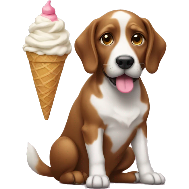 Dog with ice cream  emoji