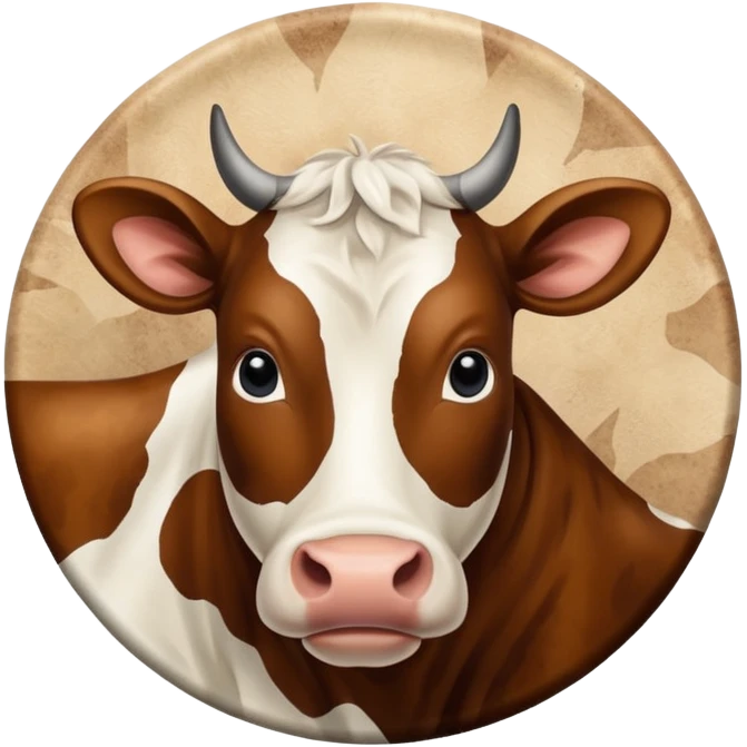 circle filled with cow skin print emoji