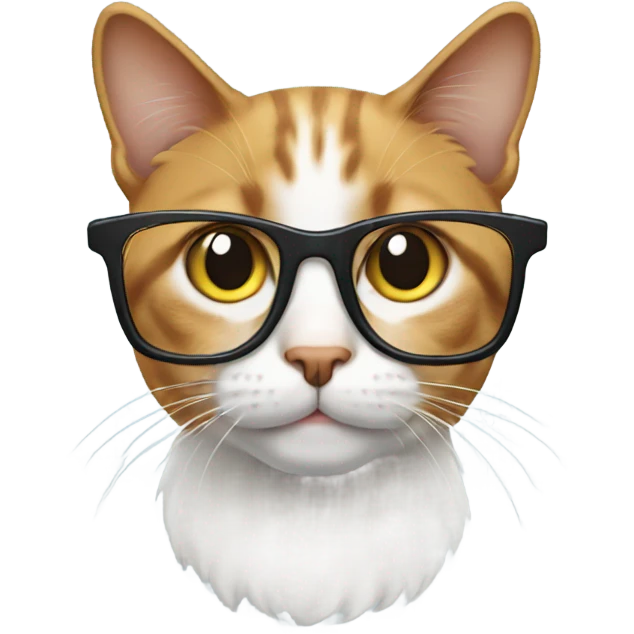 cat with nerd glasses  emoji