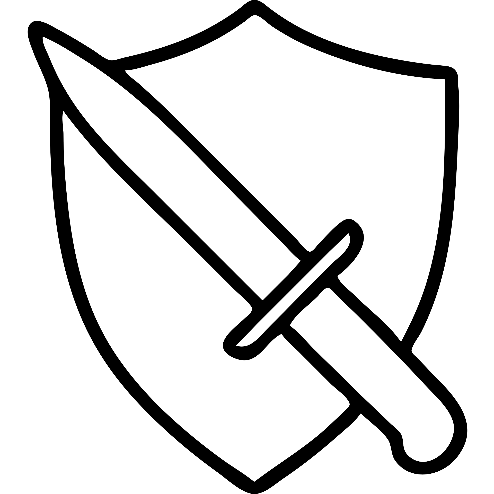 shield and knife outlined icon emoji
