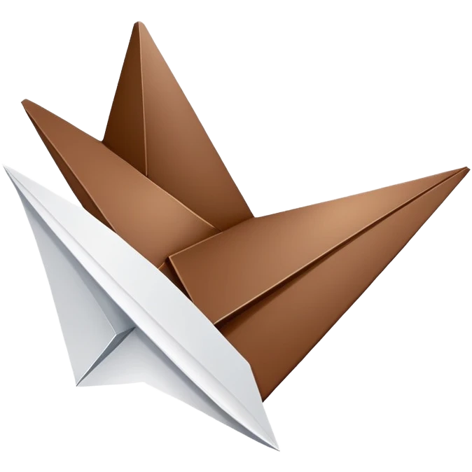 A brown heart and a white paper airplane next to it emoji