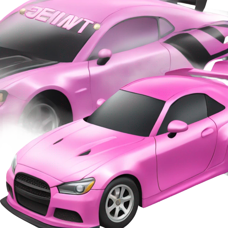Pink ombre race car with glitter  emoji