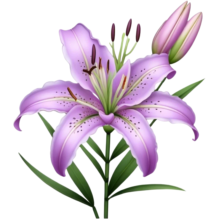 single Lavender Oriental Lily, straight stem emoji