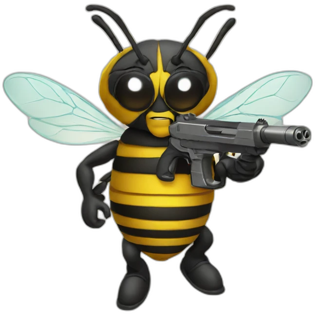 Bee with a gun emoji