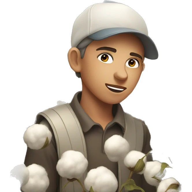 Boy in cotton field  emoji