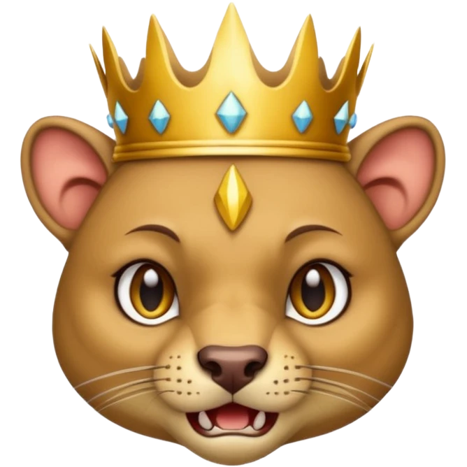 Fossa animal wearing a crown is angry emoji