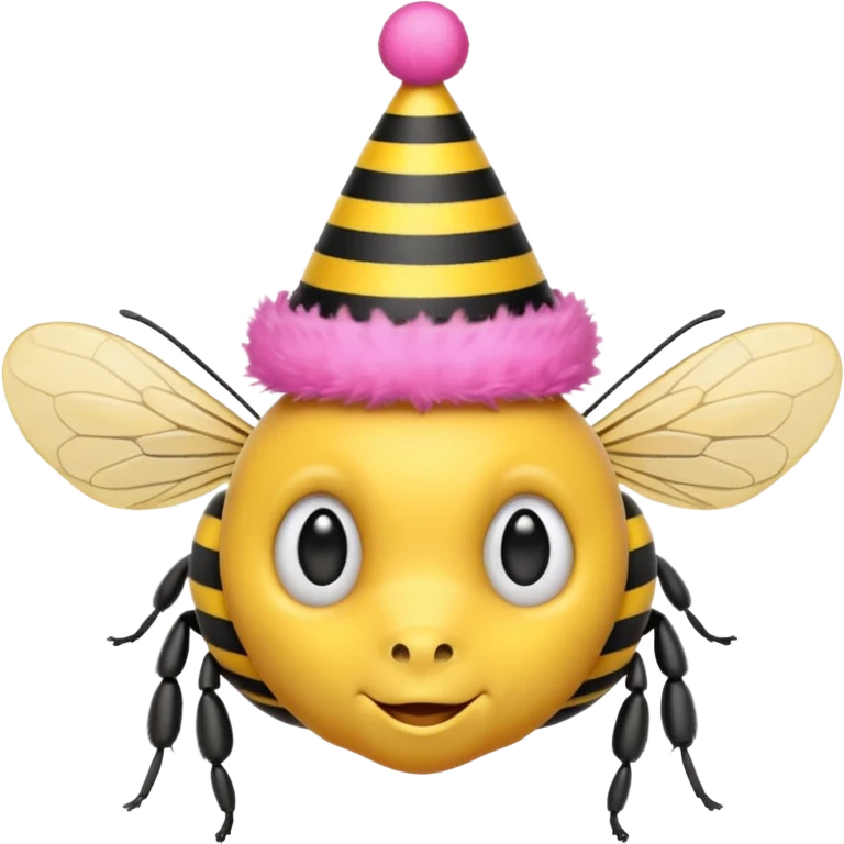 party pink hat bee emoji