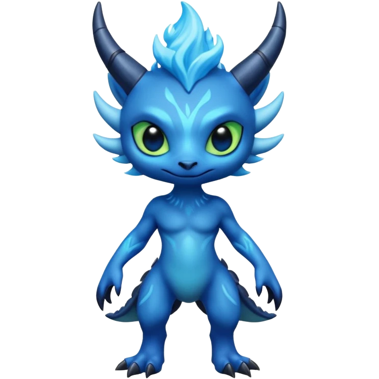 Shiny Dark Edgy  Aurorus-Inteleon-Amaura-Fakémon-hybrid-creature (full body)  emoji