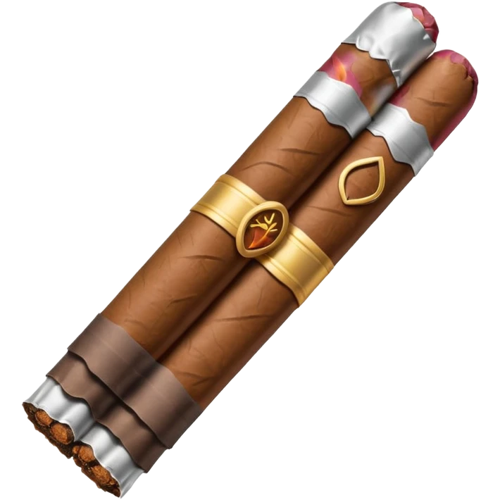 Emoji-style cigar icon, dark brown wrapper, subtle smoke, minimalistic, clean silhouette emoji