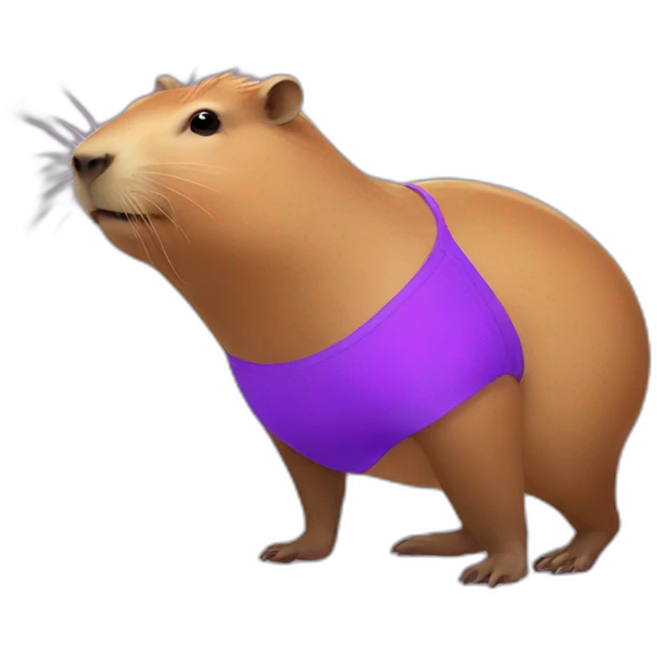 capybara with purple bikini emoji
