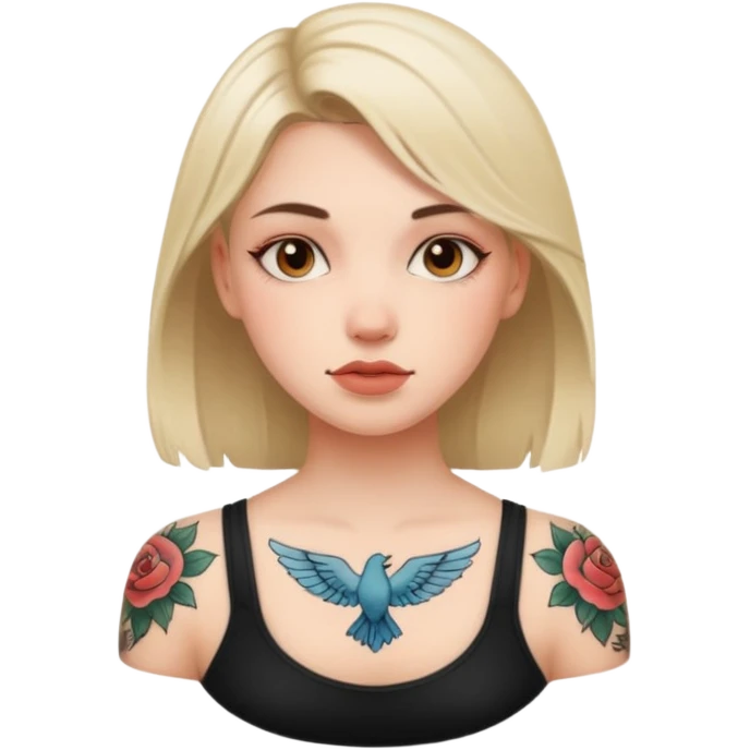دختر با تاتو لخت emoji