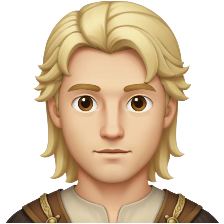 medieval male blonde hairstyle emoji