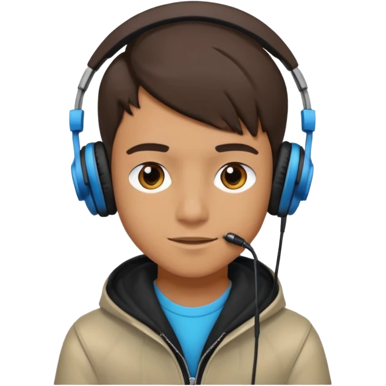 GenZ boy with headphones on and look like editor make him cool asf!  He must look like attitude and egoistic emoji
