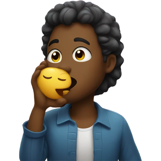 Blowing goodnight kiss emoji