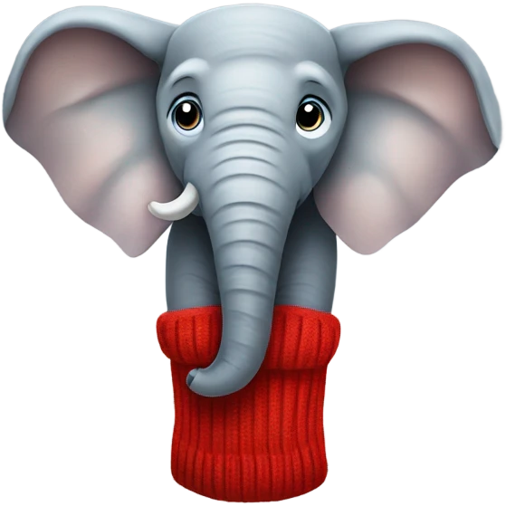 Elephant wearing mittens emoji