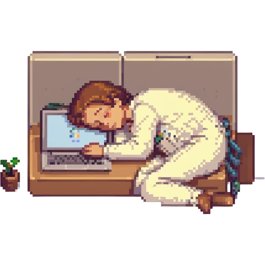 developer asleep at his laptop emoji