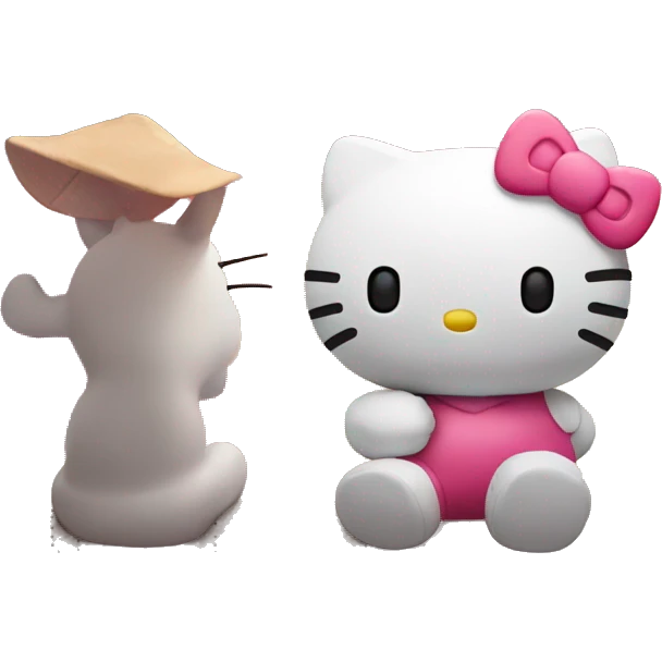 Hello kitty watching sunset emoji