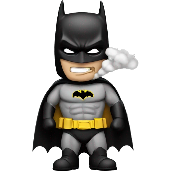 Batman with a smoke emoji