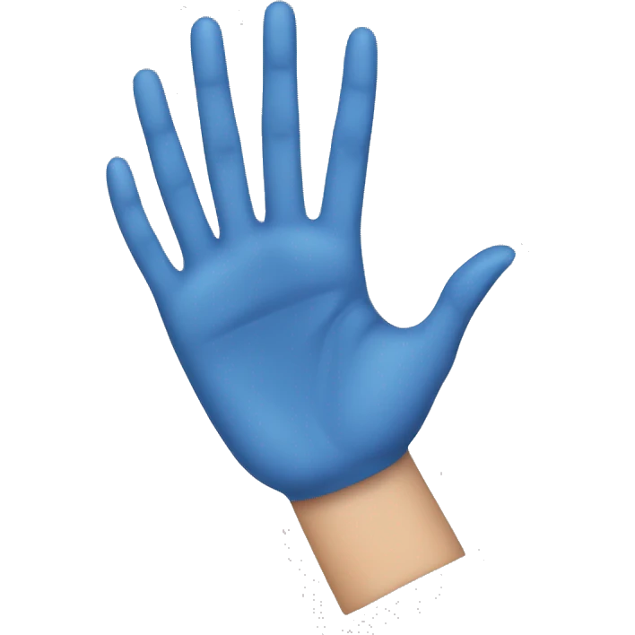 Hand with blue nails emoji