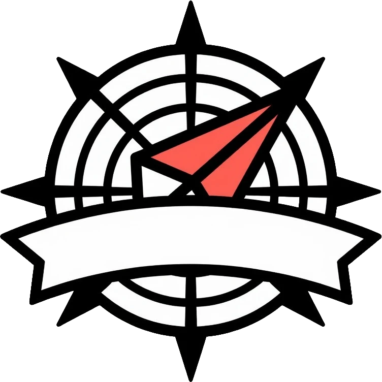 compass with elegant white ribbon wrapped around it emoji