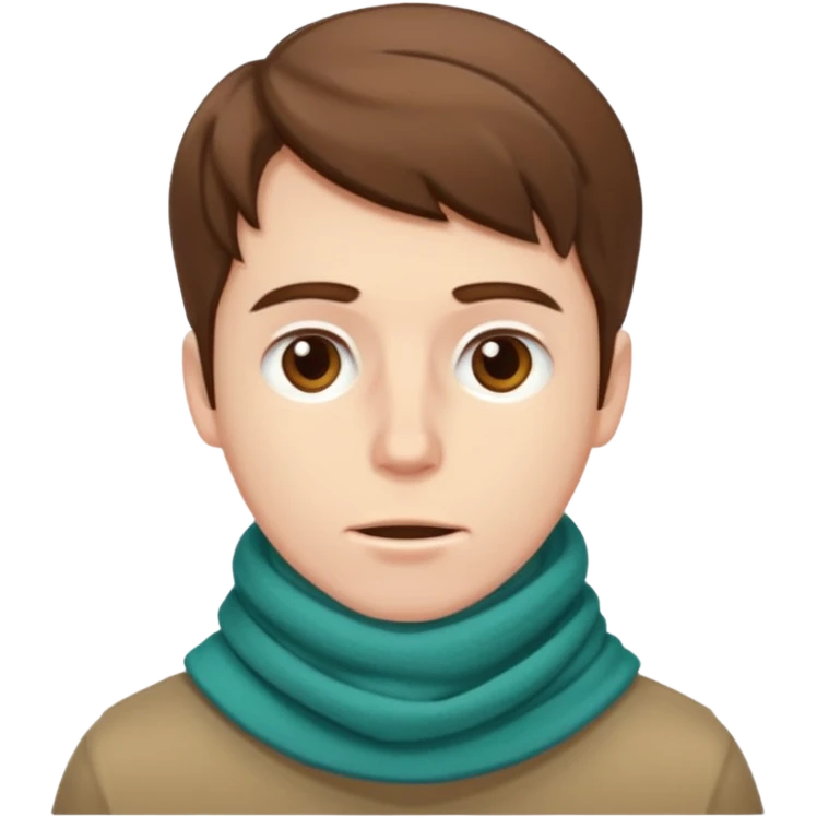 Sore throat for white brown hair guy
No fever - scarf emoji