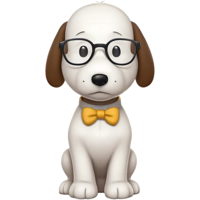 Snoopy as a math teacher wearing glasses emoji