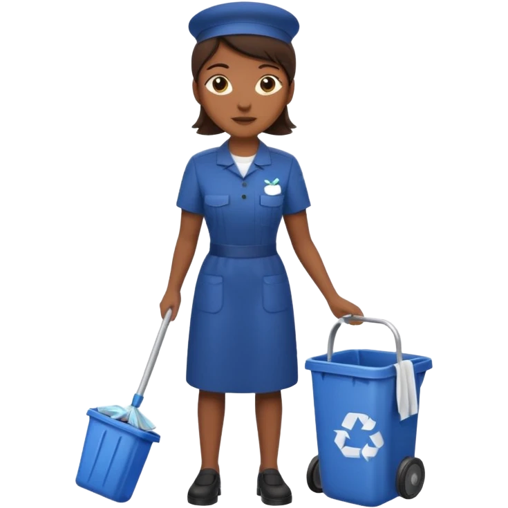 full body housekeeper taking out the trash emoji