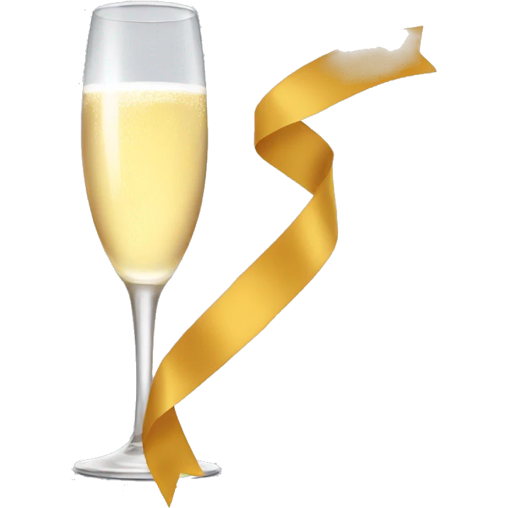 A glass of champagne with a ribbon emoji