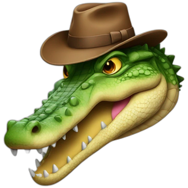 a crocodile with a brown hat emoji