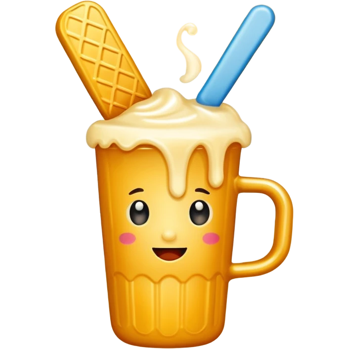 golden popsicle in a warm milk cup emoji